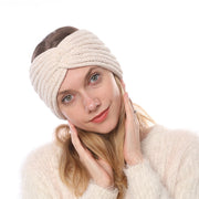 Wolwit haarband oorwarmer