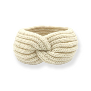 Wolwit haarband oorwarmer