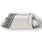 Zilver schoudertasje crossbody castel met 2 schouderbanden - handtassen
