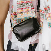 Zwart stijlvol metallic tasje (18x13 cm) – het perfecte cadeau voor de feestdagen - tas