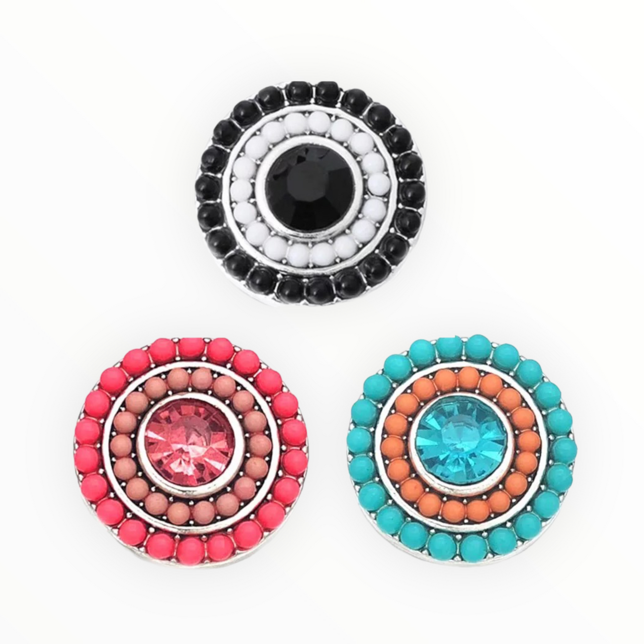 Metal Hairpin click / chunk button 01-zwart - HAIRPIN.NU