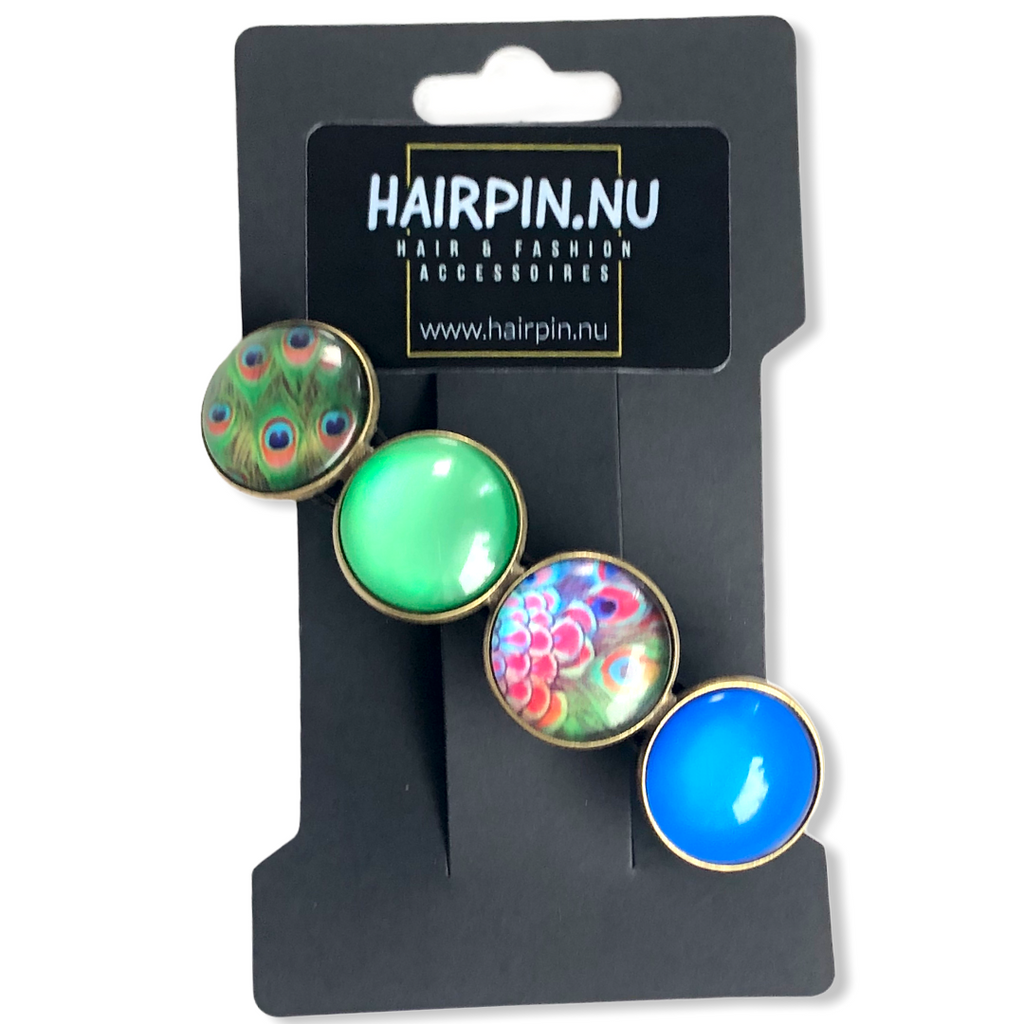 Color Hairclip XL glas cabochon haarspeld 034