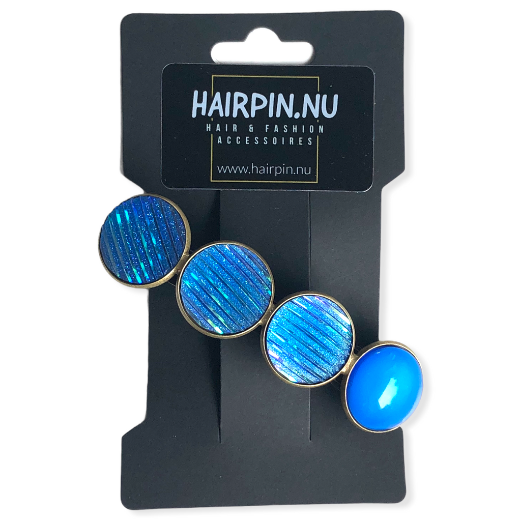 Color Hairclip XL glas cabochon haarspeld blauw 044 - HAIRPIN.NU