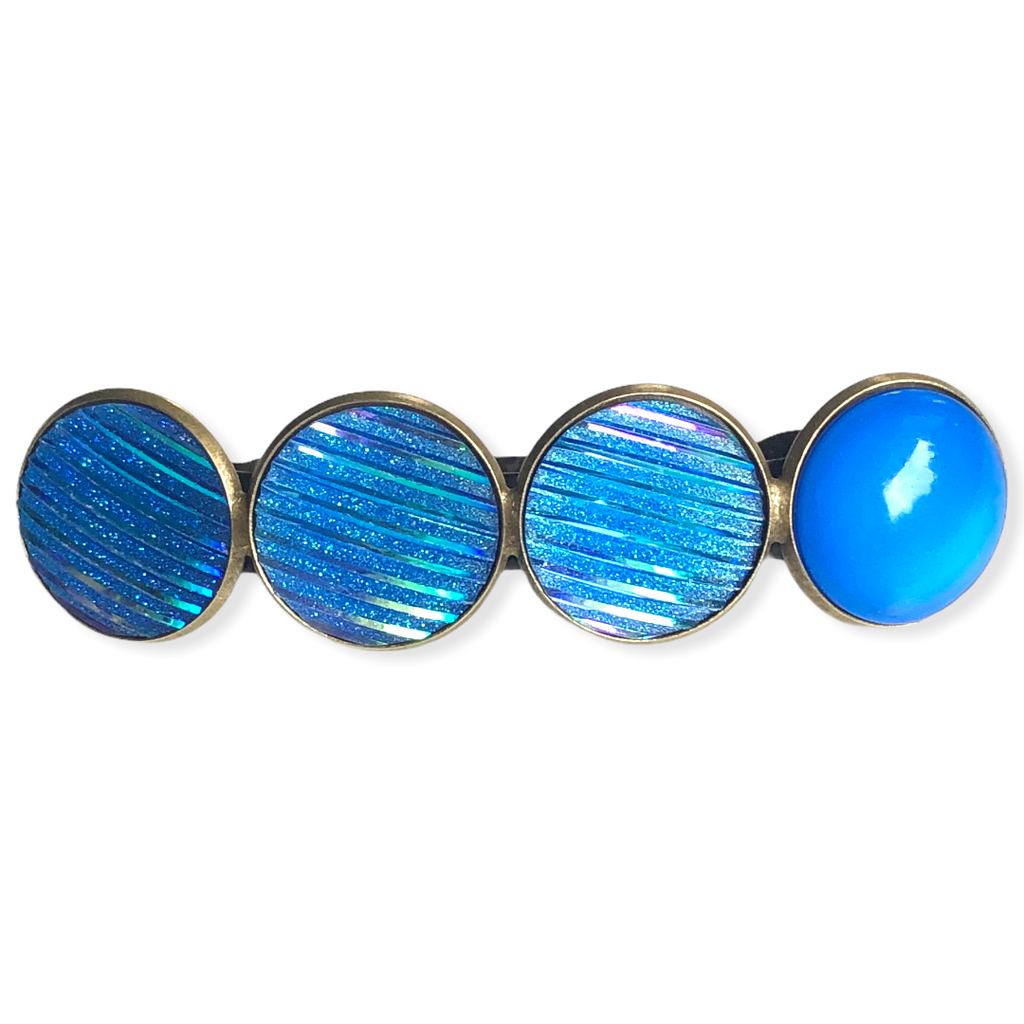 Color Hairclip XL glas cabochon haarspeld blauw 044 - HAIRPIN.NU