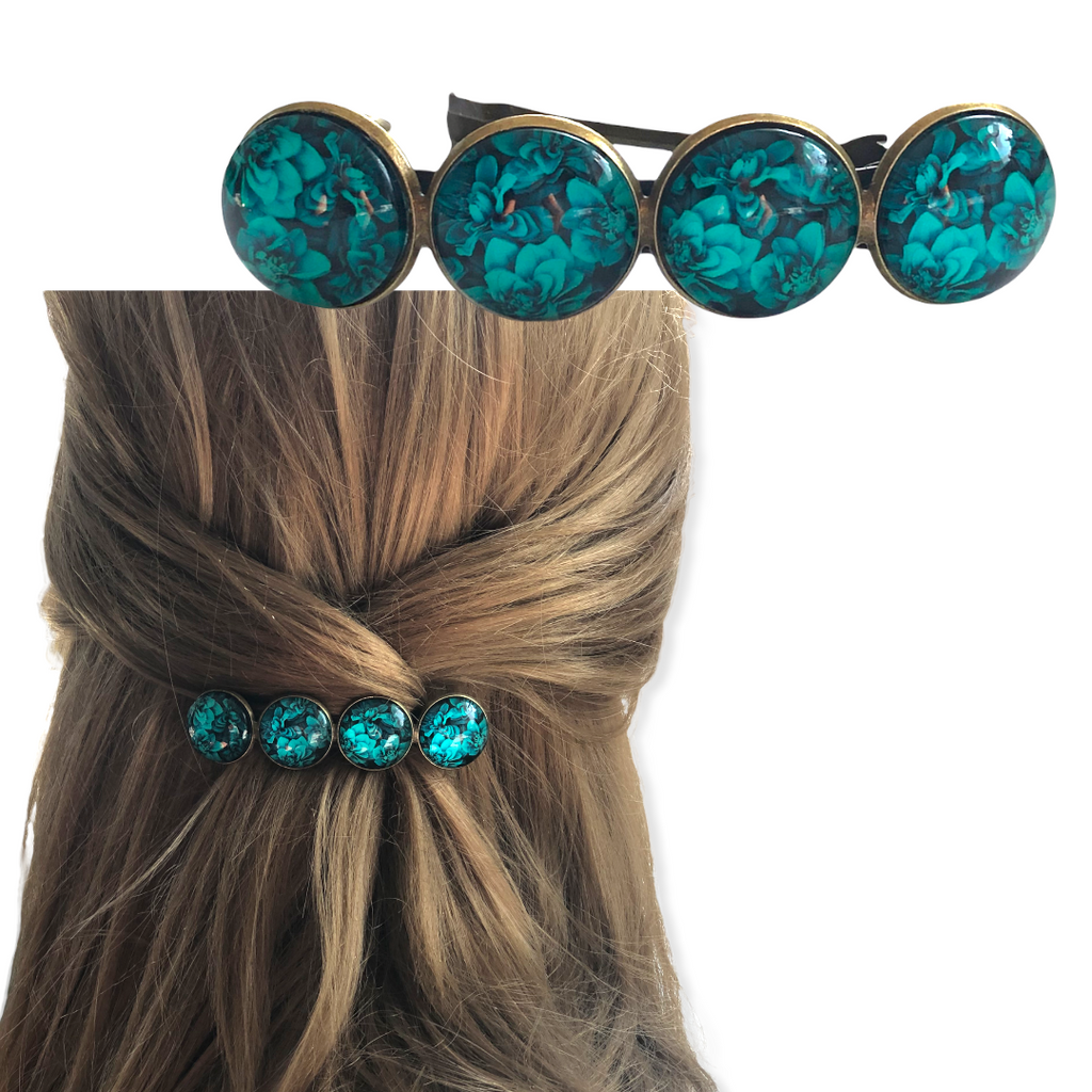 Color Hairclip XL green/bleu 49 - HAIRPIN.NU