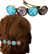 Color Hairclip XL glas cabochon haarspeld 062