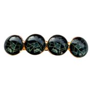 Color Hairclip XL glas cabochon haarspeld zwart goud 065 - HAIRPIN.NU
