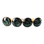 Color Hairclip XL glas cabochon haarspeld zwart goud 065 - HAIRPIN.NU
