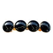 Color Hairclip XL glas cabochon haarspeld zwart goud 066 - HAIRPIN.NU