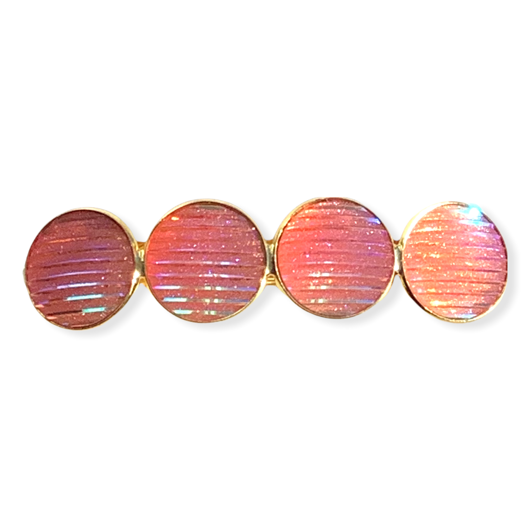 Color Hairclip XL glas cabochon haarspeld shine pink 069 - HAIRPIN.NU