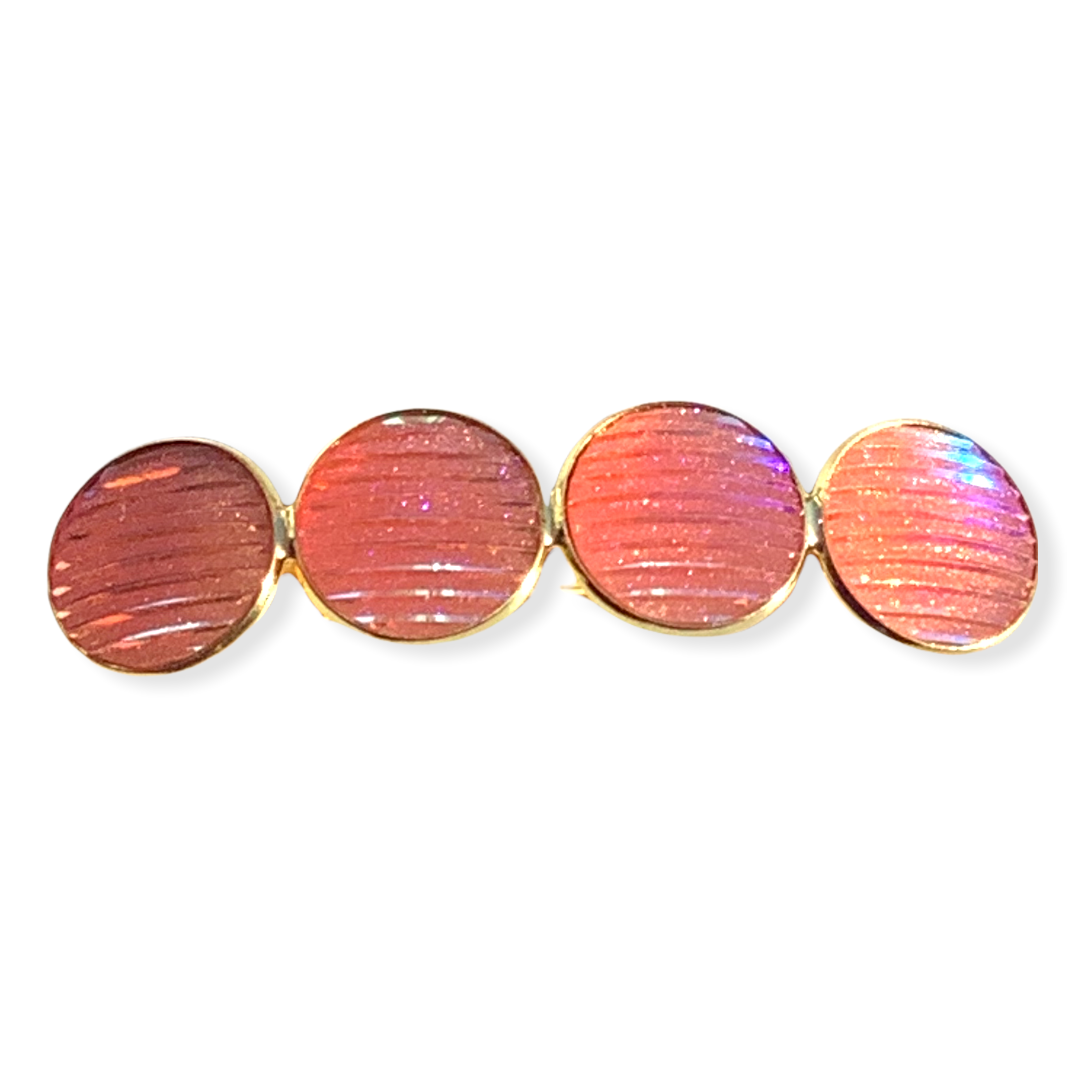 Color Hairclip XL glas cabochon haarspeld shine pink 069 - HAIRPIN.NU