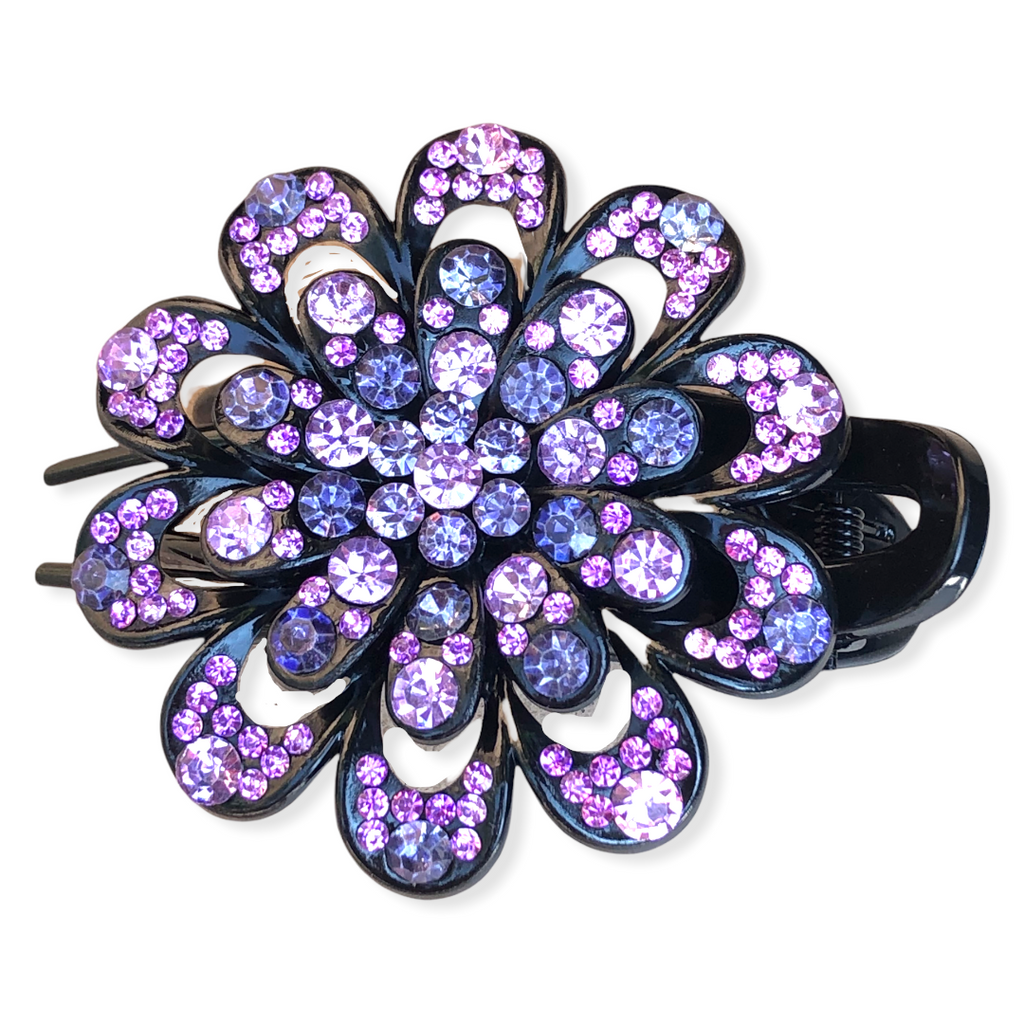 Haarklem haarpin bloem strass 07 - HAIRPIN.NU