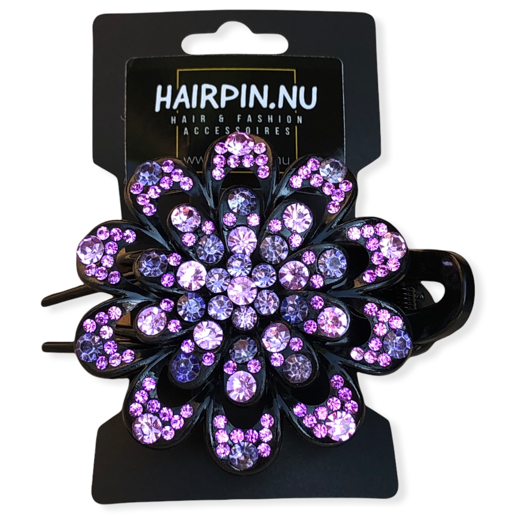 Haarklem haarpin bloem strass 07 - HAIRPIN.NU