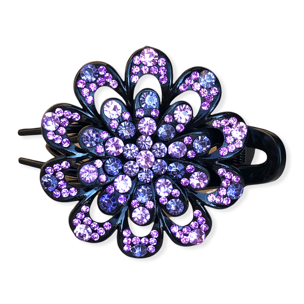 Haarklem haarpin bloem strass 07 - HAIRPIN.NU