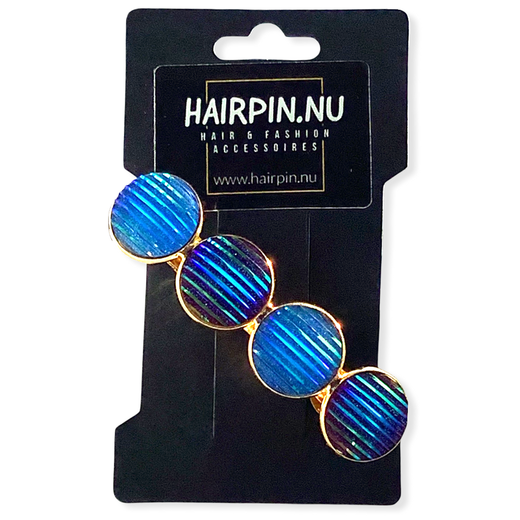 Color Hairclip XL glas cabochon haarspeld shine paars/blauw 072 (kado)set - HAIRPIN.NU