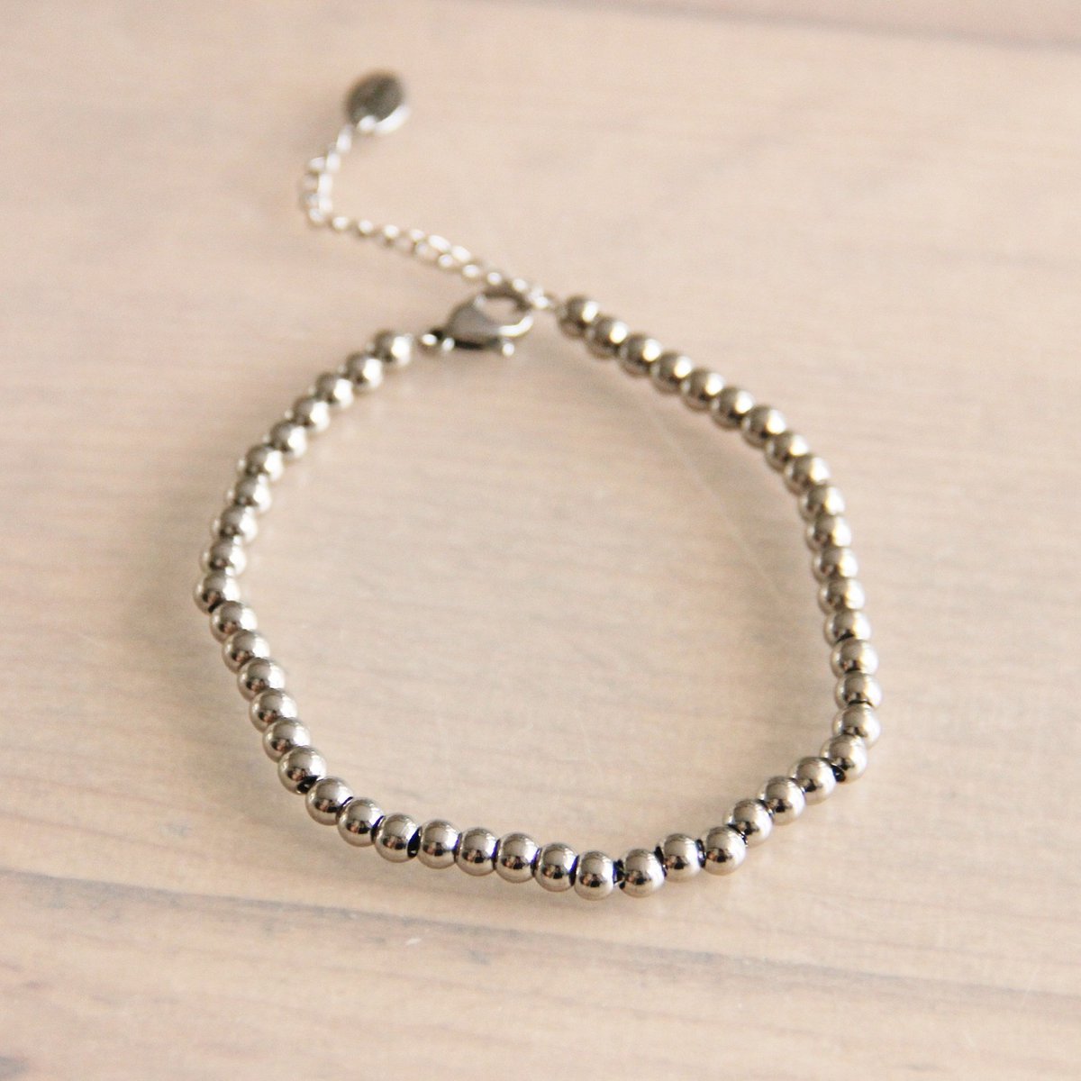 SA816 - Stalen kralenarmband - zilver