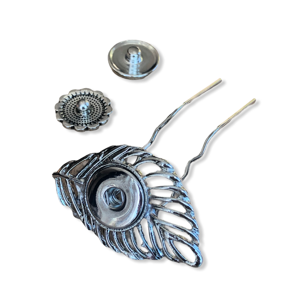 Hairpin Leaf - HAIRACCESSOIRE - incl. 3 gratis clickbuttons naar keuze - HAIRPIN.NU