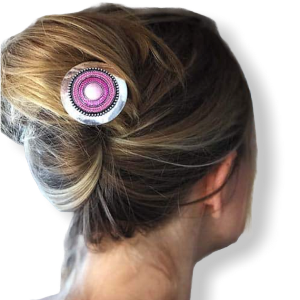 Hairpin de Ibiza Chloé zilver-roze - HAIRPIN.NU