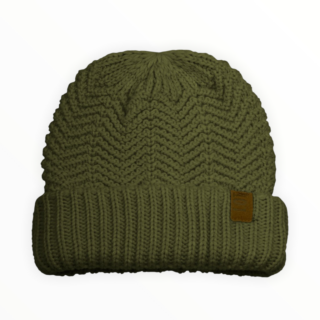 Beanie kaki warme winter muts - HAIRPIN.NU