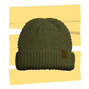 Beanie kaki warme winter muts - HAIRPIN.NU