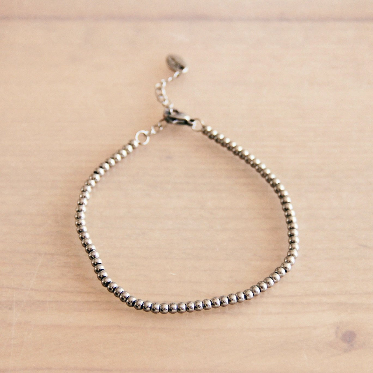 SA831: Stalen kralenarmband "Small" - zilver