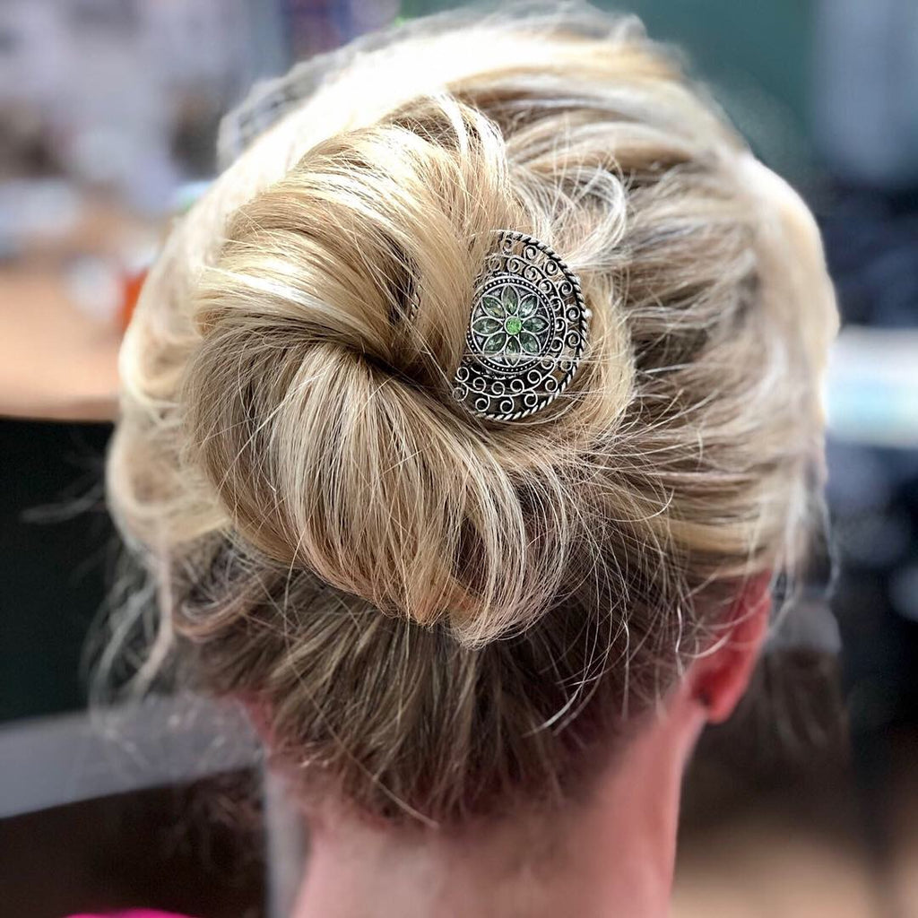 Hairpin Long fancy - HAIRACCESSOIRE - incl. 3 clickbuttons naar keuze - HAIRPIN.NU