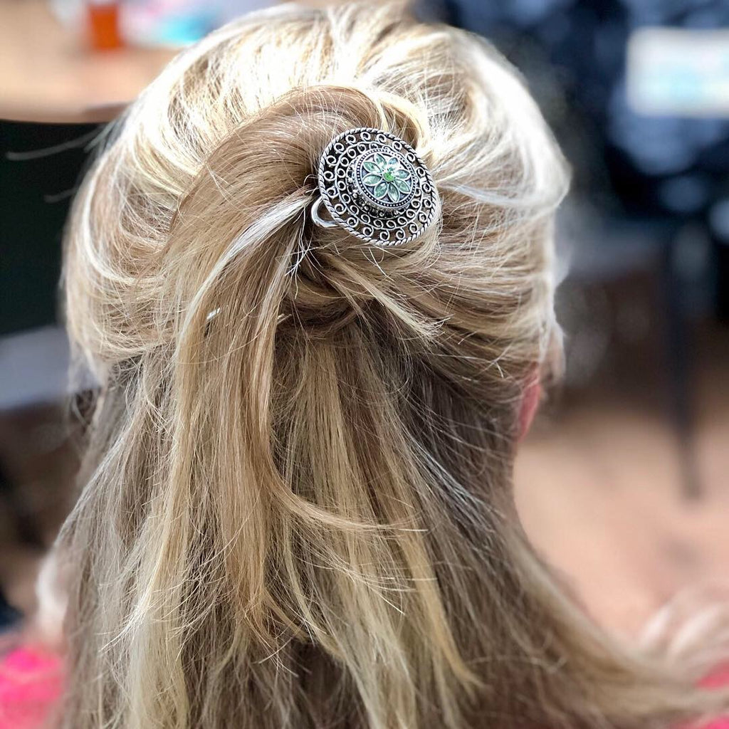 Hairpin Long fancy - HAIRACCESSOIRE - incl. 3 clickbuttons naar keuze - HAIRPIN.NU