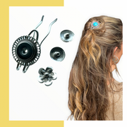 Hairpin Round- HAIRACCESSOIRE - haarpin incl. 3 gratis clickbuttons naar keuze - HAIRPIN.NU