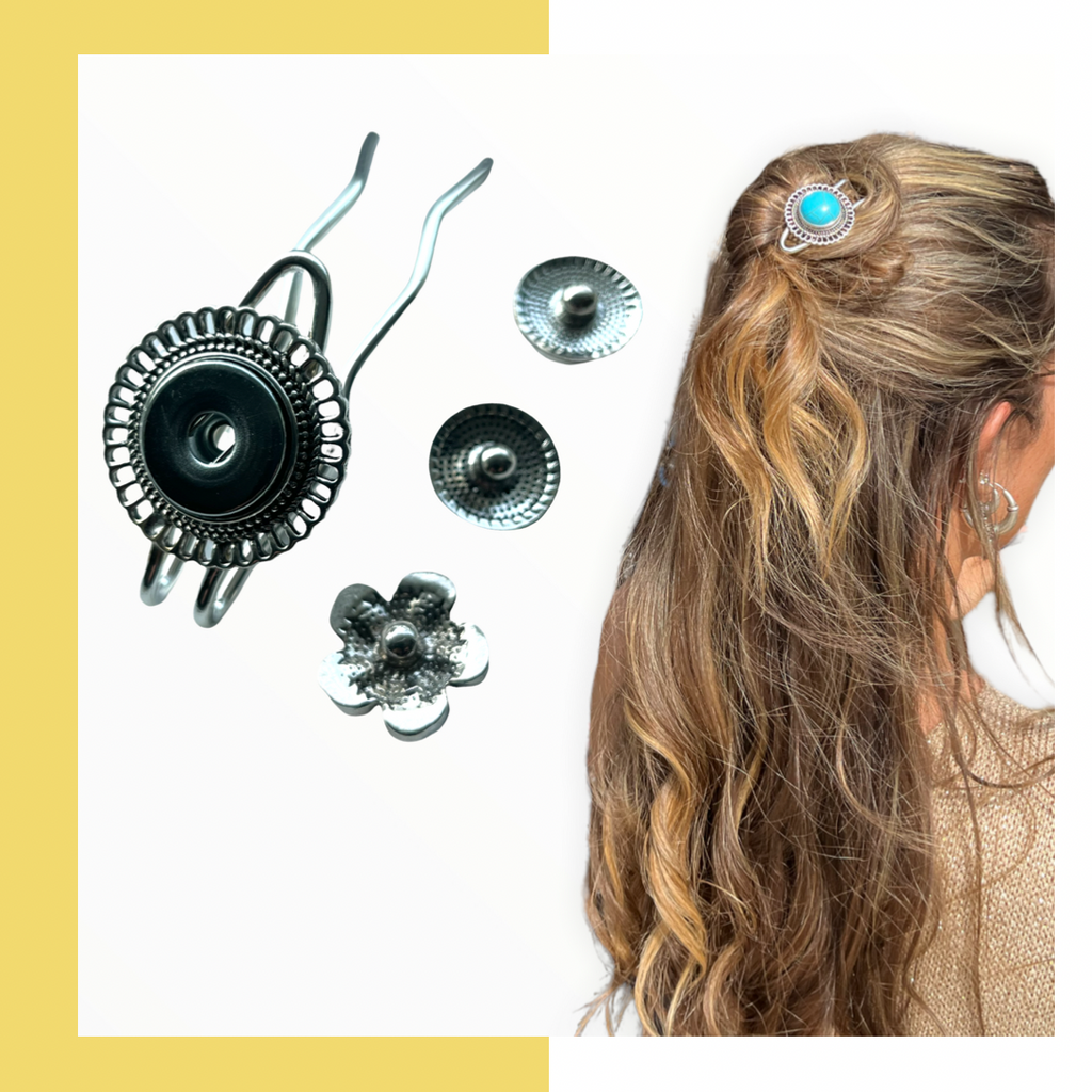 Hairpin Round- HAIRACCESSOIRE - incl. 3 gratis buttons naar keuze - HAIRPIN.NU