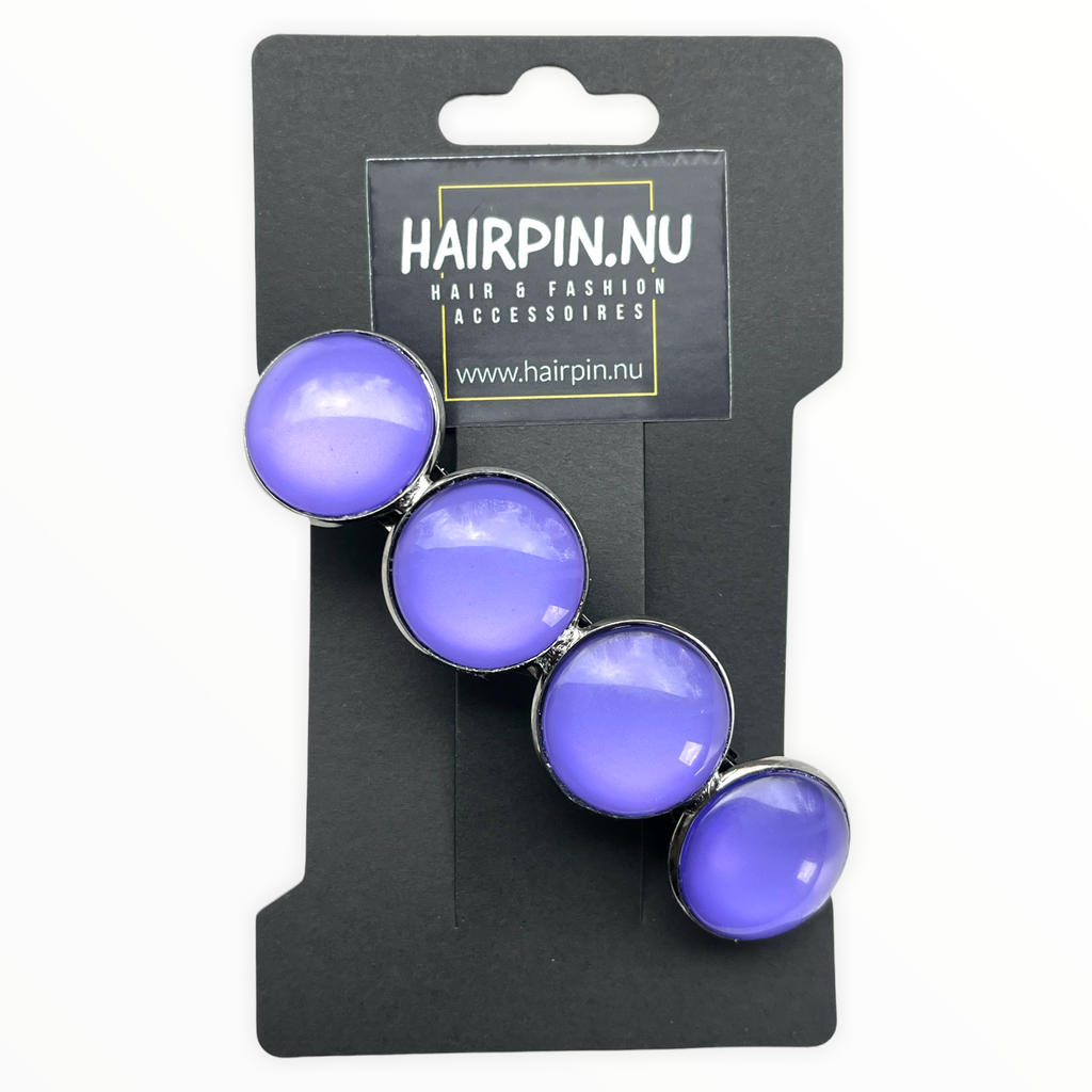 Effen Lila-Paars Color Hairclip XL glas cabochon haarspeld 096 - HAIRPIN.NU