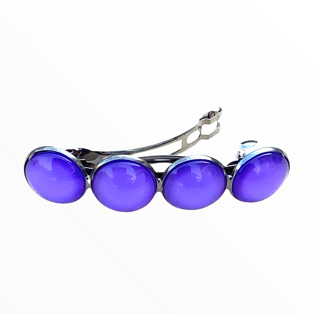 Effen Lila-Paars Color Hairclip XL glas cabochon haarspeld 096 - HAIRPIN.NU