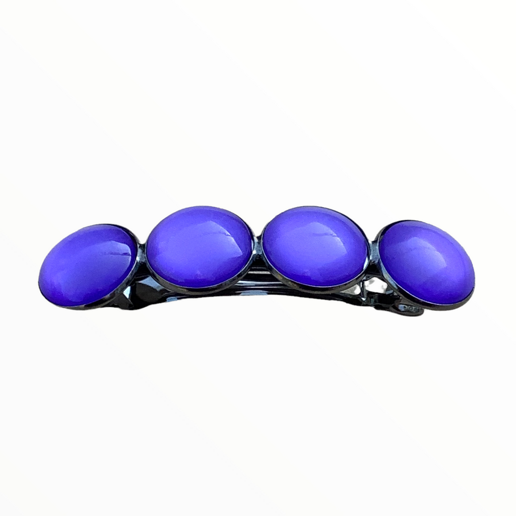 Effen Lila-Paars Color Hairclip XL glas cabochon haarspeld 096 - HAIRPIN.NU