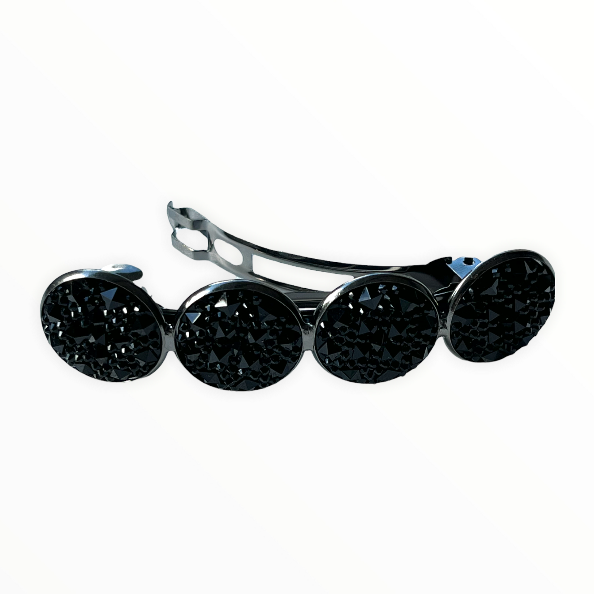 Color Hairclip XL glas cabochon haarspeld robuust zwart 0126 - HAIRPIN.NU