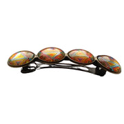 Hairclip XL glas cabochon haarspeld mandala bohemian ibiza boho multicolor print 0019.25 - HAIRPIN.NU