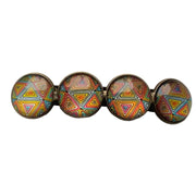 Hairclip XL glas cabochon haarspeld mandala bohemian ibiza boho multicolor print 0019.25 - HAIRPIN.NU