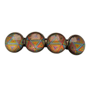 Hairclip XL glas cabochon haarspeld mandala bohemian ibiza boho multicolor print 0019.25 - HAIRPIN.NU