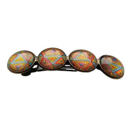 Hairclip XL glas cabochon haarspeld mandala bohemian ibiza boho multicolor print 0019.25 - HAIRPIN.NU