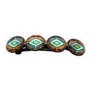 Hairclip XL glas cabochon haarspeld mandala bohemian ibiza boho print 0148 - HAIRPIN.NU