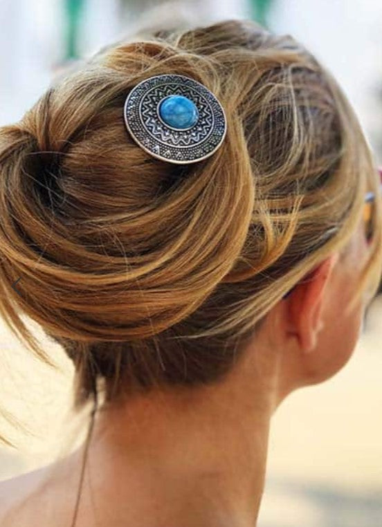 Hairpin de Ibiza Antic zilver-turkoois - HAIRPIN.NU