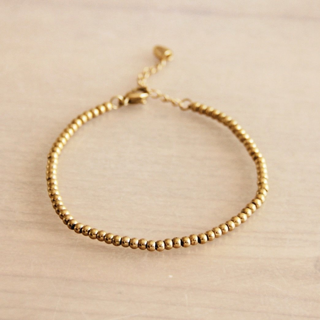 SA830: Stalen kralenarmband "Small" - goud