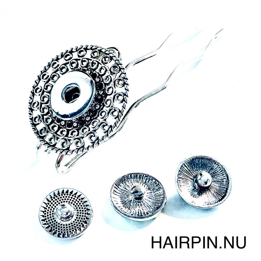 Hairpin Long fancy - HAIRACCESSOIRE - incl. 3 clickbuttons naar keuze - HAIRPIN.NU