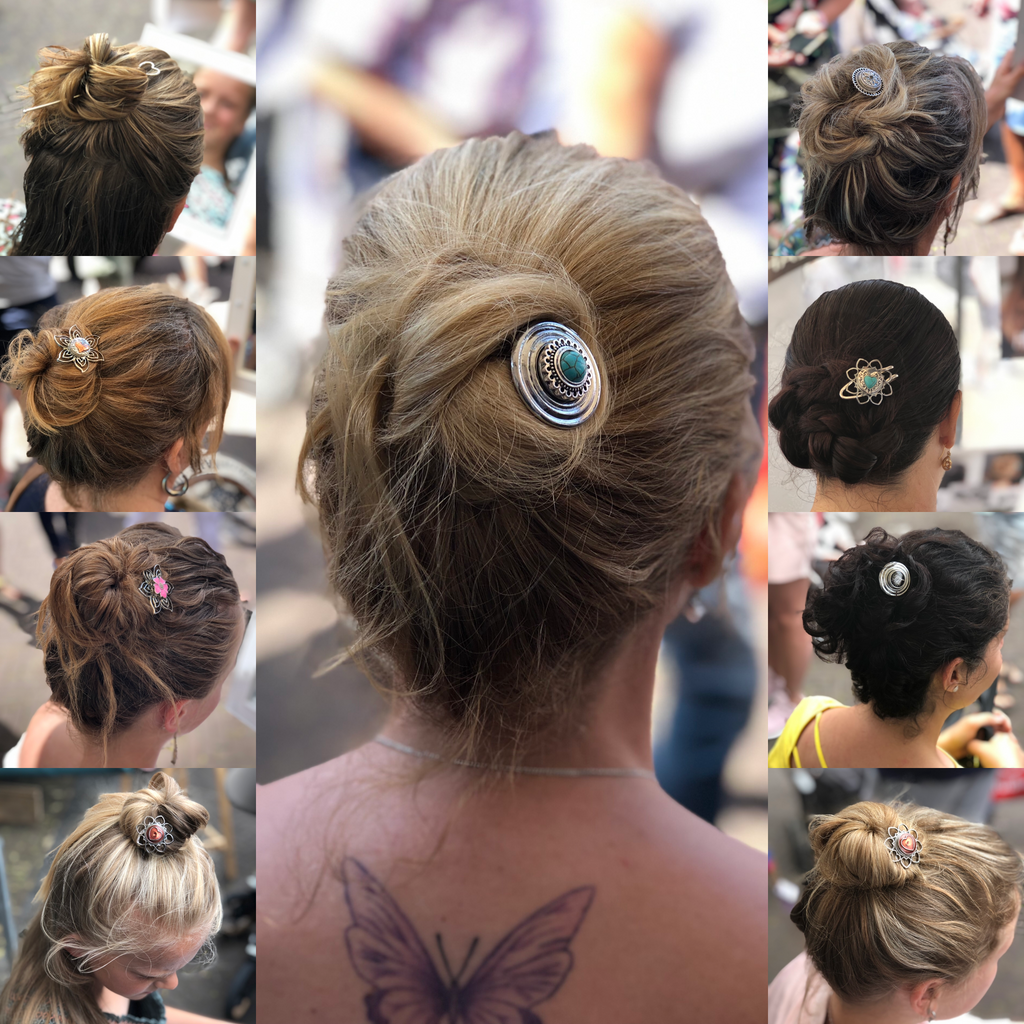 Hairfork Star Blue - incl. 3 gratis buttons naar keuze - HAIRPIN.NU