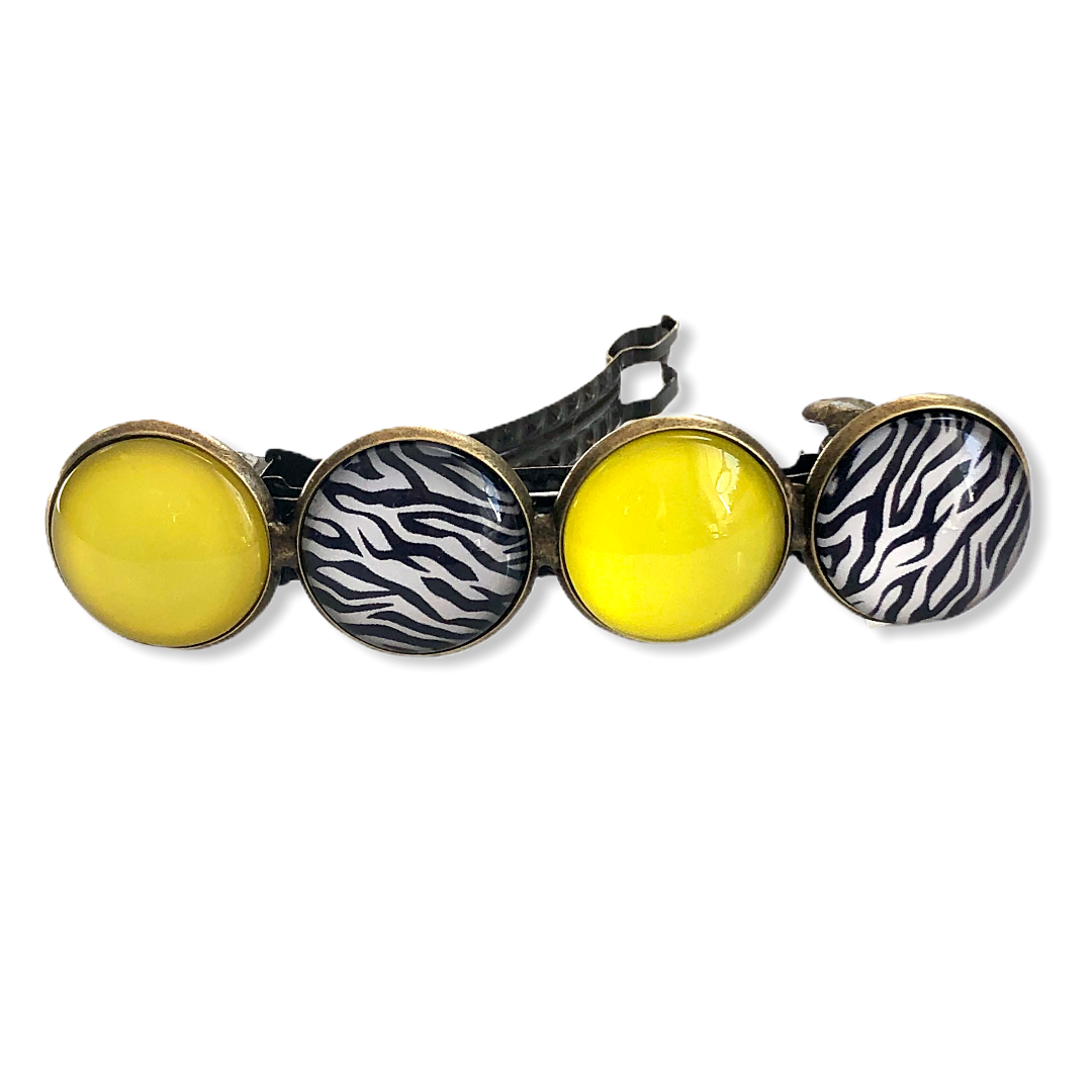 Color Hairclip Haarspeld zebra geel