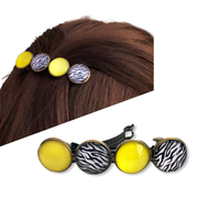 Color Hairclip Haarspeld zebra geel