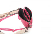 Fuchsia schoudertasje met extra band - HAIRPIN.NU