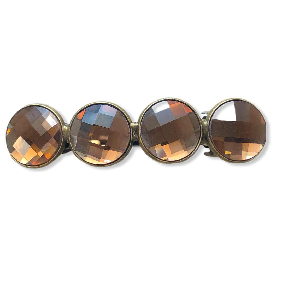 Color Hairclip Cabochon Haarspeld Glossy Bruingoud