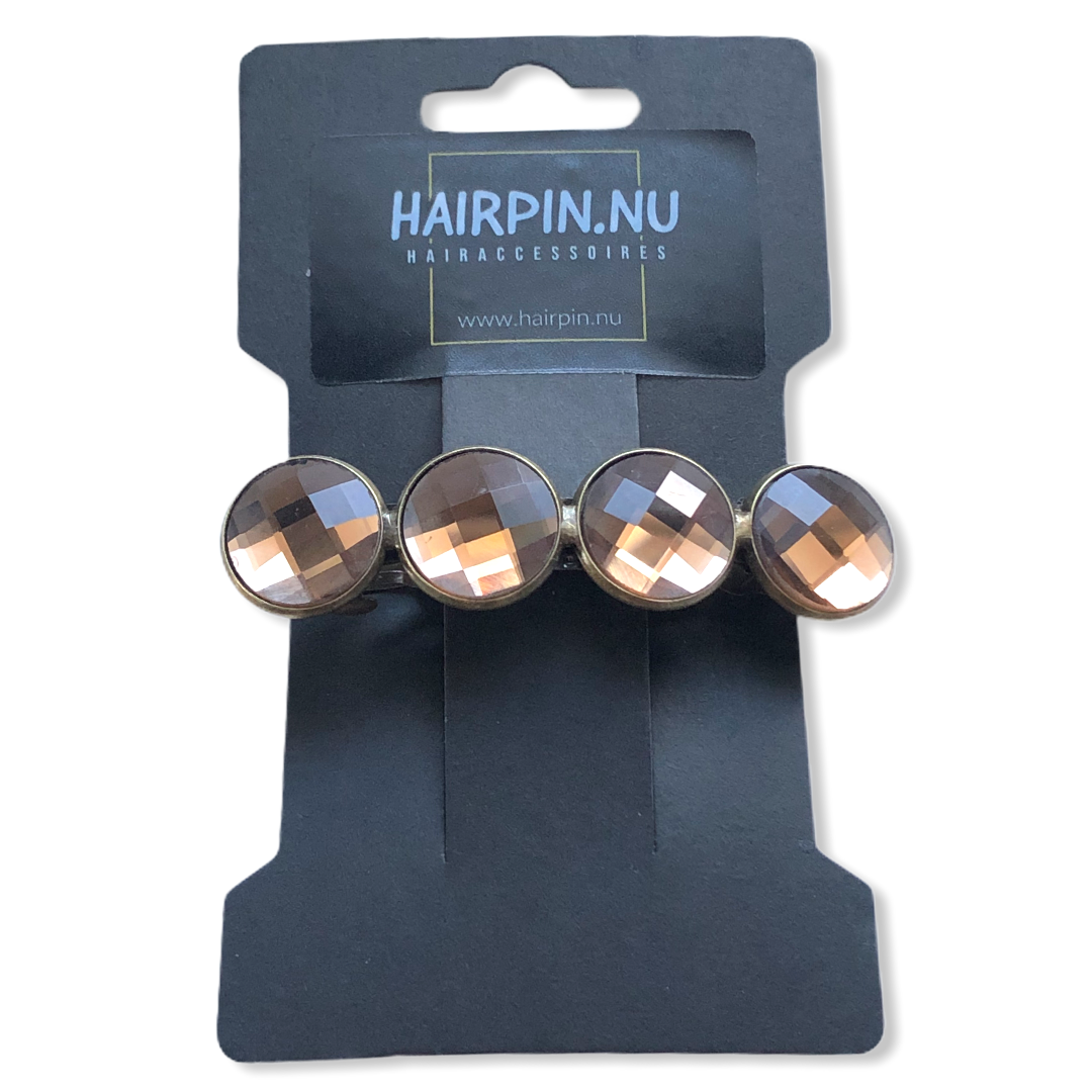 Color Hairclip Cabochon Haarspeld Glossy Bruingoud