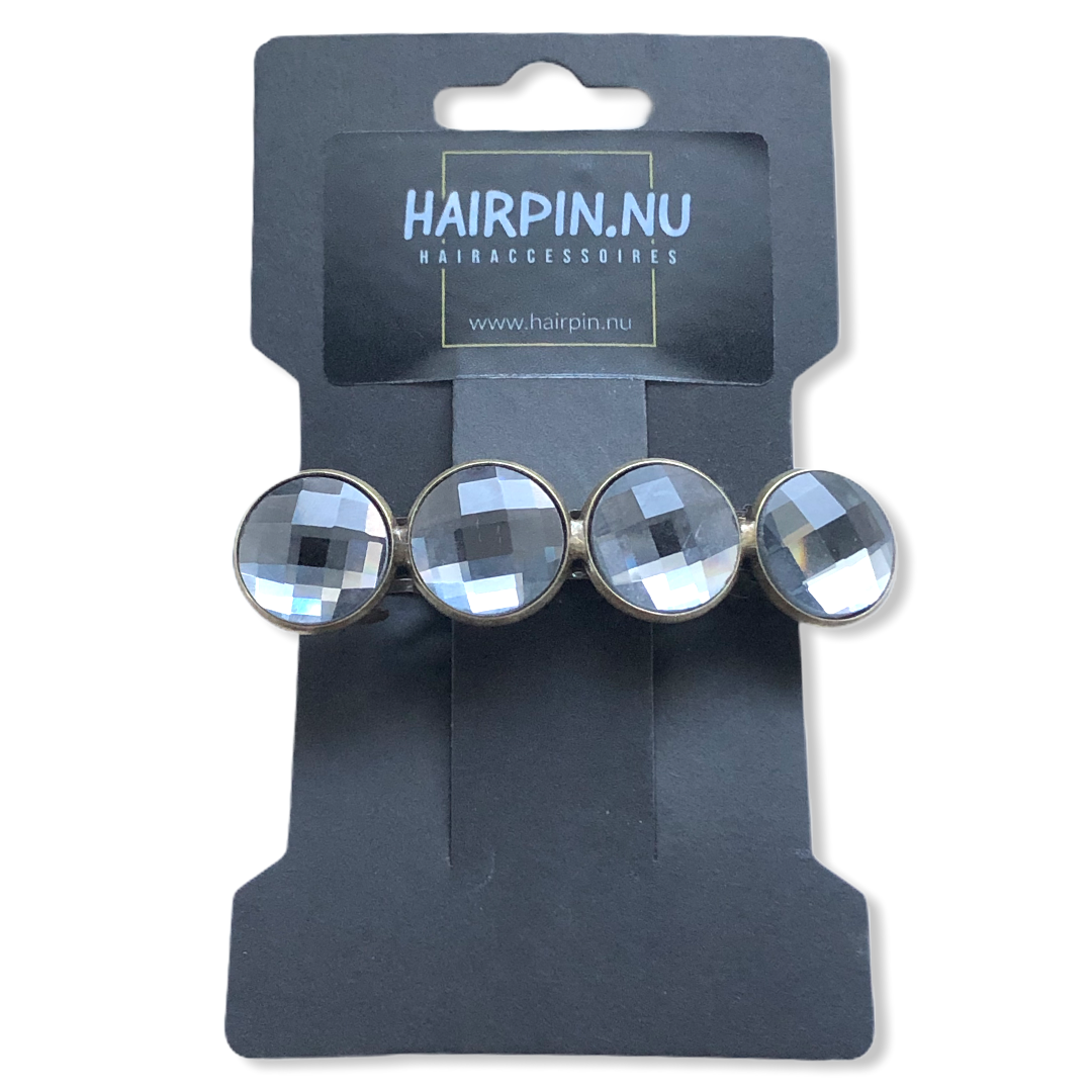 Color Hairclip Cabochon Haarspeld Glossy zilvergrijs