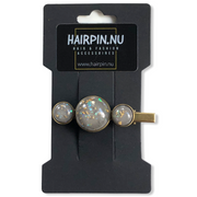 Hairclip cabochon gold color flakes - HAIRPIN.NU