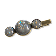 Hairclip cabochon gold color flakes - HAIRPIN.NU